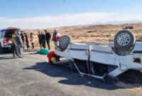 واژگونی خودرو در جاده آرادان واژگونی خودرو در جاده آرادان